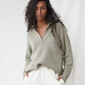 Aritzia Wilfred Free Caton Sweater in Dry Basil Green
